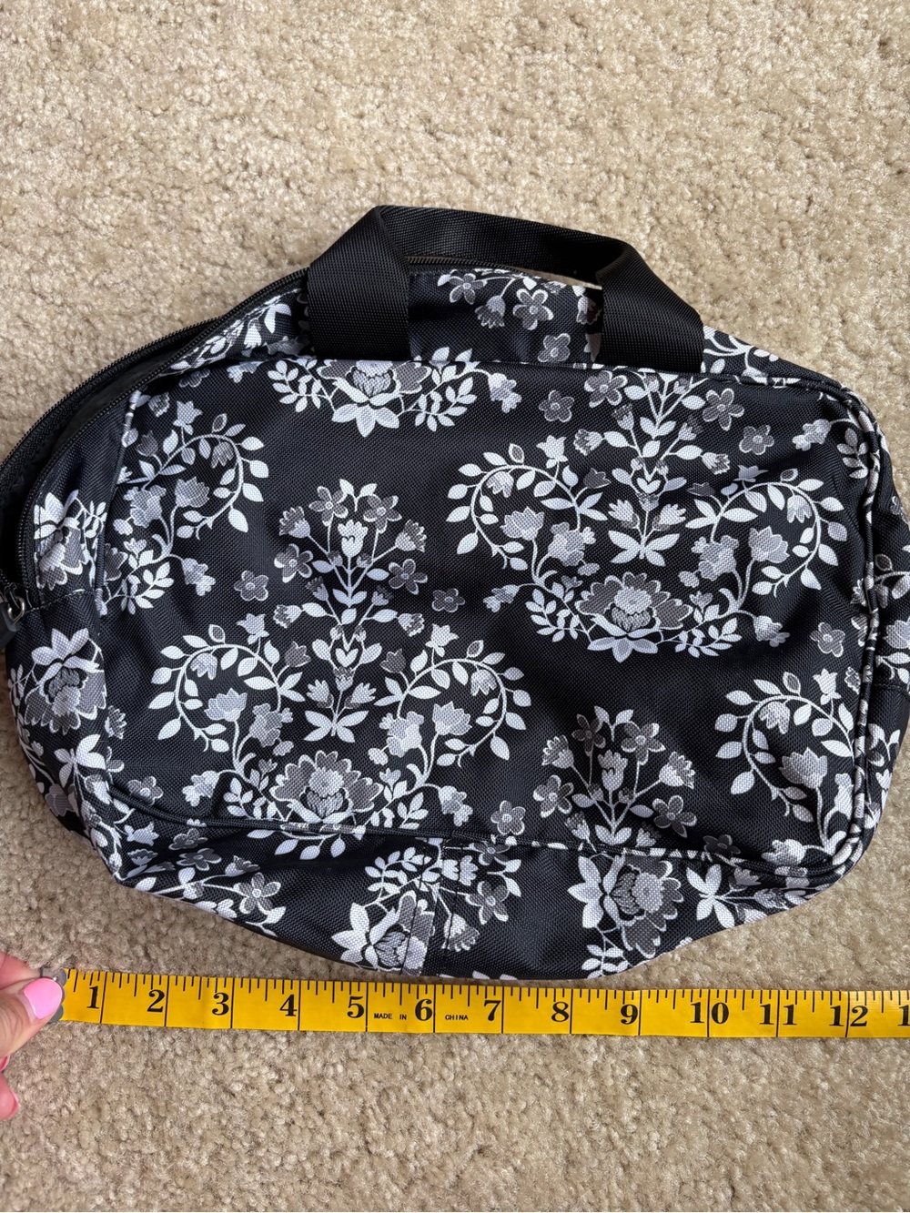 Vera bradley Black Floral Travel Cosmetic Bag